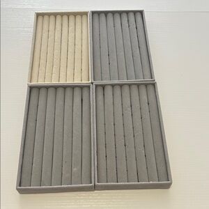 Velvet Jewelry Ring Display Trays - Gray & Cream